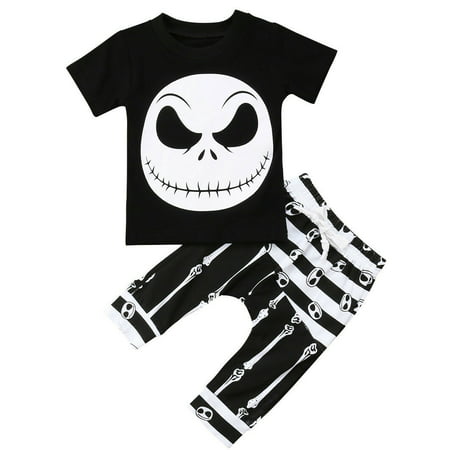 Toddler Kids Baby Boy Halloween T-shirt Tops+Leggings Pants Outfits Set Clothes