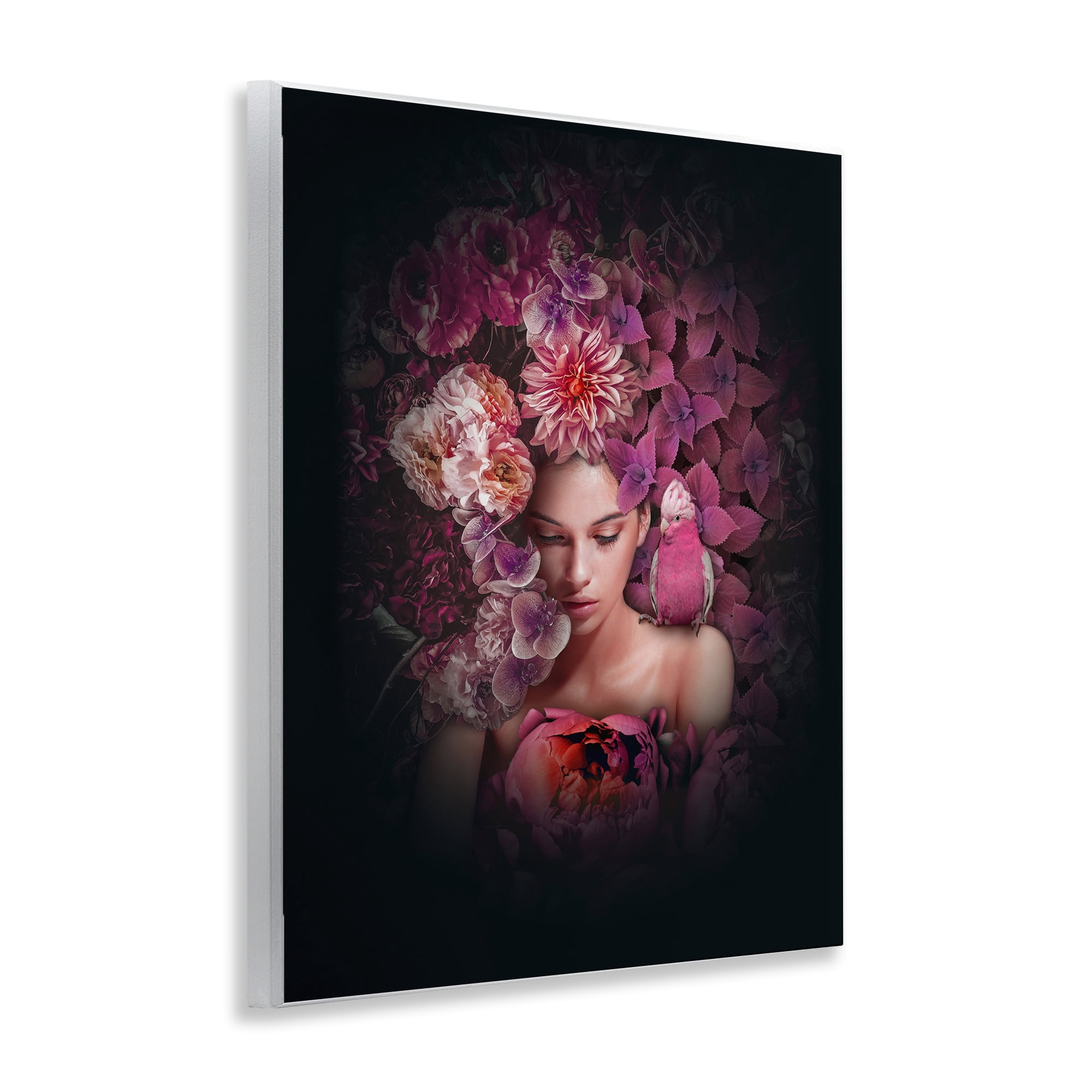 Stupell Industries Circular Flowers Woman Plants & Flowers Painting Unframed Art Print Wall Art, 11 x 14