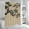 thumbnail image 6 of Teal Pine Tree Shower Curtain, Waterproof Shower Curtains for Bathroom, Farmhouse Botanical Country Rustic Washable Fabric Bathtub Curtain Set Bath Decor with 12 Hooks Long 72"x84", 6 of 8