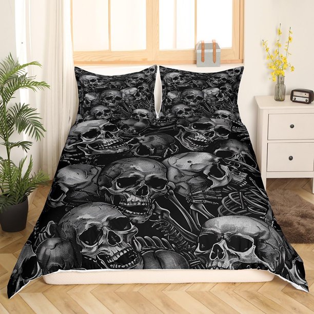 Funda Nórdica Niños Niños Niñas Esqueleto Juego de Ropa de Cama para Niños Adolescentes Decoración de la Habitación