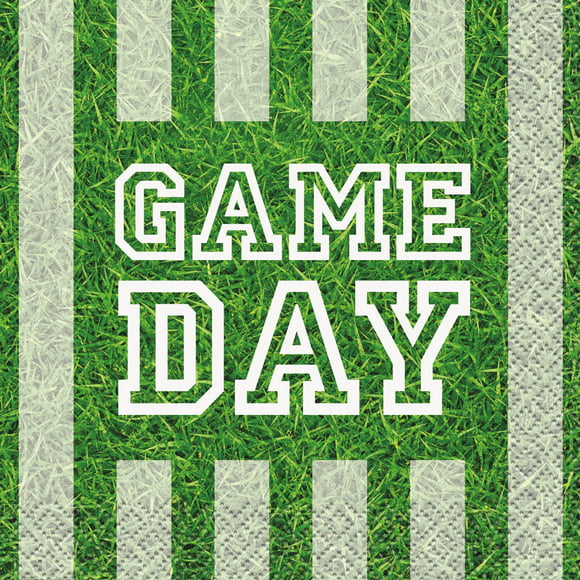 Game Day Football Party Paper Beverage Napkins, 5in, 16ct