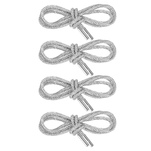 Uxcell 4pcs Rhinestone Shoe Laces 47" Length  Bling Crystal Shoe Laces for Sweatpants Shorts Sneakers, White