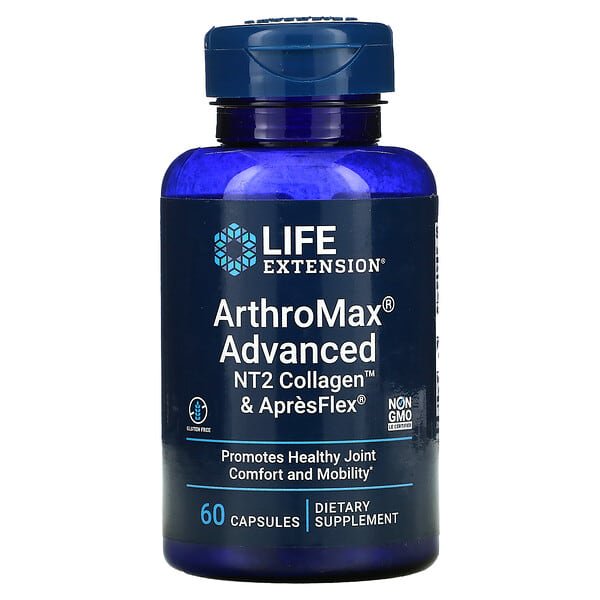 Life Extension Arthromax Advanced with NT2 Collagen & ApresFlex, 60 Capsules, Suplemento para el Apoyo de las Articulaciones