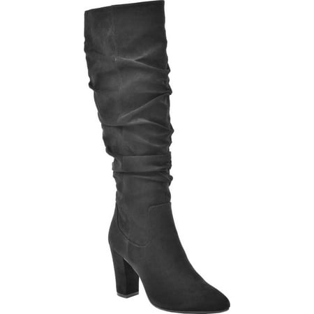 

Women s White Mountain Compassion Slouch Knee High Boot Black Suedette 8.5 M