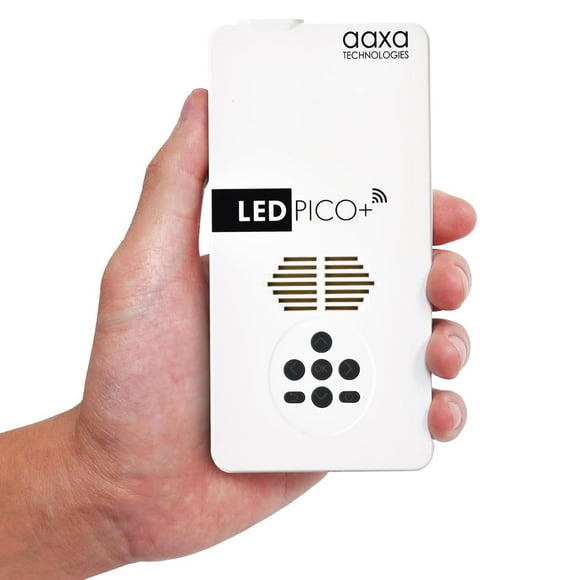 AAXA LED Pico+ MAX Mini Projector, 2.7 Hour Battery, DLP Native 1080P, Wireless Mirroring, Mini-HDMI, Media Player & Speakers, Bluetooth, Micro SD/USB, Pocket Size Porta