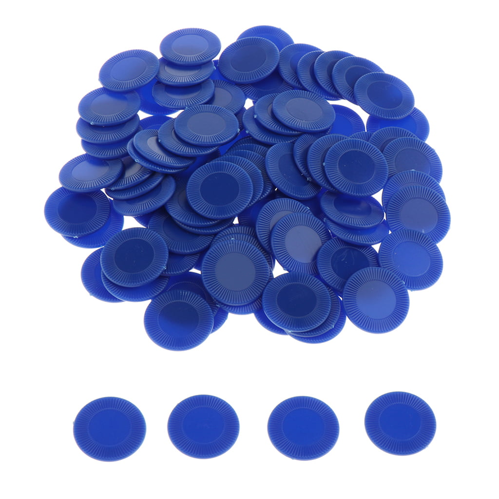 100x ABS Plastic 23mm Bingo Game Poker Chips Casino Tokens Count Blue