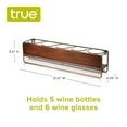 thumbnail image 3 of True Wall Mounted Wine Shelf & Stemware Rack, Wooden Wine Rack, Holds 5 Bottles & 6 Wine Glasses, 3 of 5