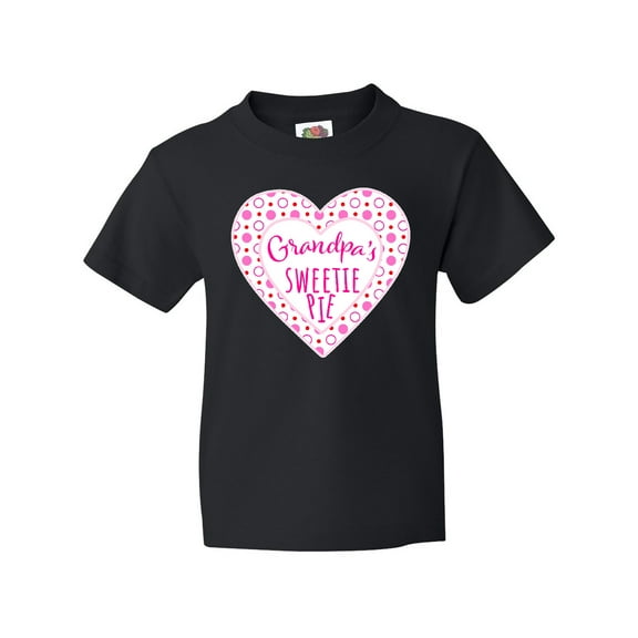 Inktastic Grandpa's Sweetie Pie with Pink Hearts Youth T-Shirt