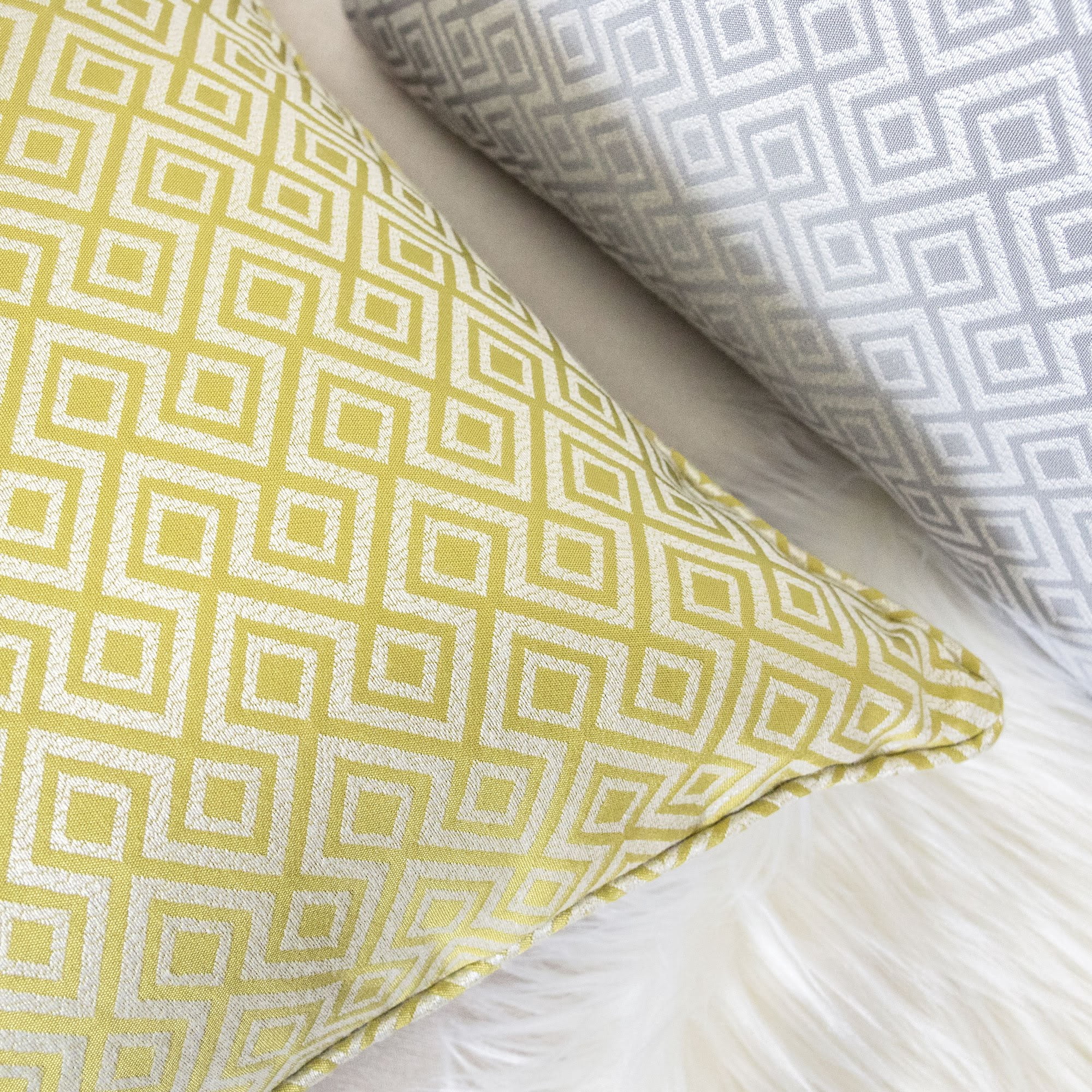 Jackie Green Geometric Polyester 20 in. x 20 in. Throw Pillow