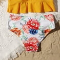 thumbnail image 4 of Bullpiano 7-11T Toddler Girls Swimsuits Two-Pieces Bathing Suits Padded Ruffled Top And Floral Bottoms Quick Dry Swimwear Kids Sunsuit Tankini Suit Summer Vacation Gift for Kids (Yellow+Floral), 4 of 8