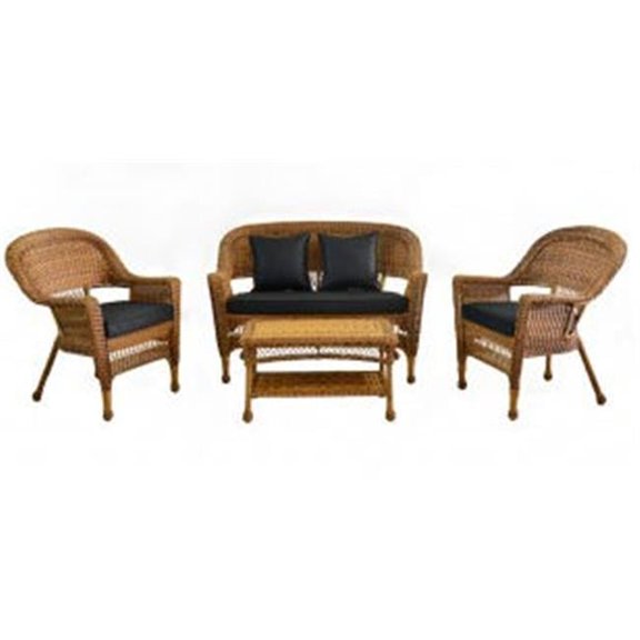 Wicker Lane W00205-G 4pc Honey Wicker Conversation Set