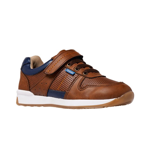 Tenis Casuales Infantiles, moda niño,Color COGÃAC, TIPO PIEL cafe 20 Incógnita 031AF8