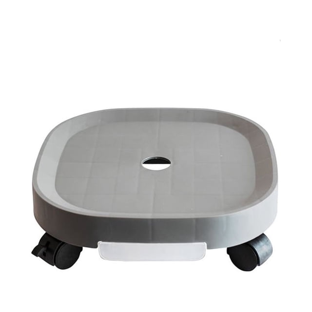 Pot Tray Portable Replacement Solid Color Rectangular Reusable Washable Heavy Duty Office Balcony Vase Holder with Brake Grey Size 3