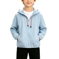 thumbnail image 3 of PureCasa Girls Windbreaker Hooded Jackets Lightweight Solid Color Zippered Hooded Casual Loose Jacket Sun Protection Top, 3 of 8
