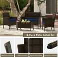 thumbnail image 6 of Topbuy 8 Piece Patio Rattan Conversation Set Outdoor Wicker Furniture Set w/ Chair Loveseat & Tempered Glass Table Navy, 6 of 9