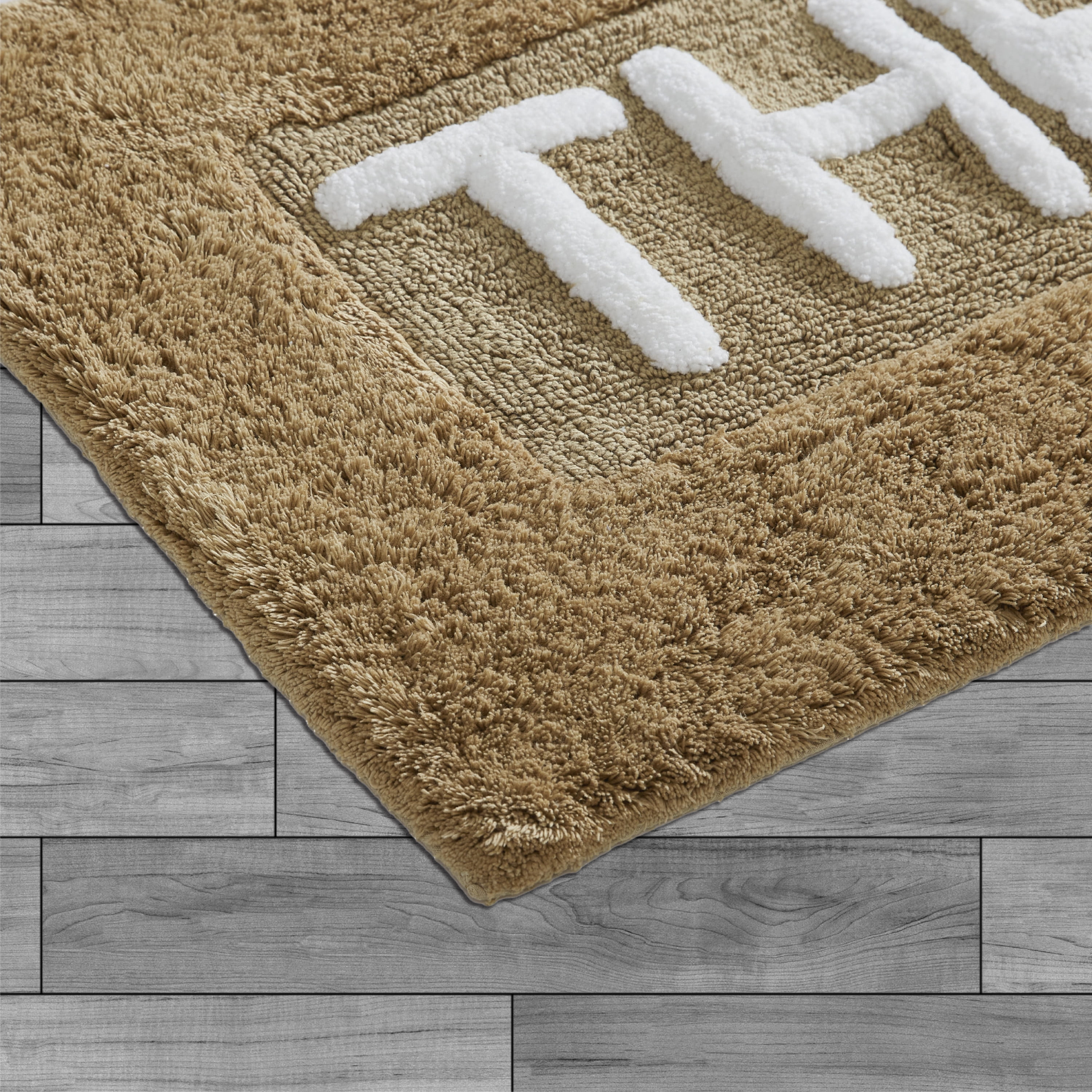 Jean Pierre "They" 21"x34" Cotton Bath Rug, Linen