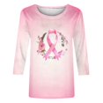 thumbnail image 5 of BODOAO Breast Cancer Awareness Graphic Tee for Women, Floral Ribbon Sparkle Print, 3/4 Sleeve Crew Neck Shirt for October Support Events, Fundraisers and Everyday Wear Colorful L, 5 of 5