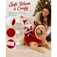 thumbnail image 7 of Santa Dog Costume, Santa Rider Pet Christmas Costume, Christmas Pet Outfit Cozy Holiday Party Wear with Reindeer Hood Design, Style-A, S, 7 of 7