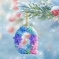 thumbnail image 3 of Q Snowflake Series 2D Acrylic Backpack Car Pendant Decoration Ornament Alphabet Design Q, 3 of 7