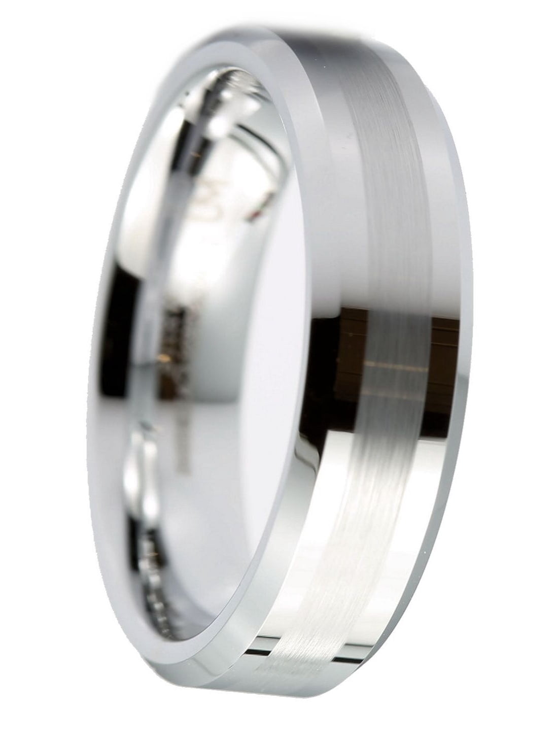 Tungsten Carbide Wedding Band – 6mm Brushed Center, Free Engraving, Sizes 7.5-13 4 thumbnail image