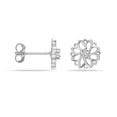 thumbnail image 6 of LeCalla 925 Sterling Silver Diamond Stud Earrings for Women 0.01 Carat Flower Hypoallergenic Studs Earring for Teen, 6 of 8