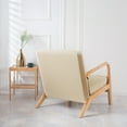 thumbnail image 5 of Skksst Jacquard Armchair Slipcover Wood Arm Single Sofa Zipper Cover Furniture Portector, 5 of 7