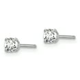 thumbnail image 2 of 14k White Gold 1/5 carat total weight Round SI1/SI2 G H I Lab Grown Diamond 4 Prong Stud Post Earrings 14k White Gold Earrings, 2 of 2