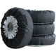 thumbnail image 2 of Juego de 4 fundas para neumáticos de repuesto de poliéster 210d, bolsas de almacenamiento con asa, aptas para neumáticos de 19 a 23 pulgadas de diámetro, color negro y plateado, 2 of 5