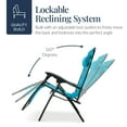 thumbnail image 7 of Best Choice Products Oversized Padded Zero Gravity Chair, Folding Outdoor Patio Recliner w/ Side Tray - Aqua Blue, 7 of 7