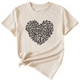 thumbnail image 2 of Anbech Heart Printed T-Shirt for Women Cute Graphic Junior Girls Short Sleeve Tee Tops with Crew Neck, 2 of 3