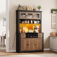 thumbnail image 1 of 69" Tall Pantry Cabinet with LED Lights & Charging Station, Large Kitchen Pantry Storage Cabinet Kitchen Hutch Coffee Bar Cabinet with Drawers and Wine Rack, 1 of 6