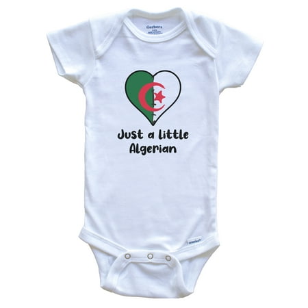 

Just A Little Algerian Algeria Flag Heart Baby Bodysuit