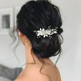 thumbnail image 3 of Rhinestone Bride Wedding Hair clip Silver Crystal Bridal Hair comb Sparkly Hair Piece Gem Hair Accessories for Women/Girls & Brides/Bridesmaids, 3 of 4