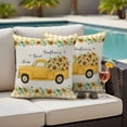thumbnail image 5 of Farmhouse Style Pillow Covers 2 Pack Sunflower Yellow Car Country Plant Plaid Linen Pillowcase Waterproof Outdoor Throw Pillow Cover for Patio Garden Square Cushion 26”x26”, 5 of 9