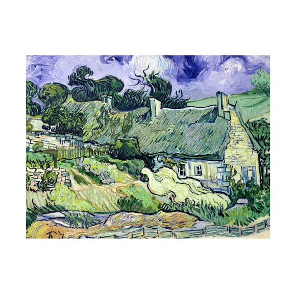 Trademark Fine Art Vincent van Gogh Cottages at Auvers-sur-Oise Canvas Wall Art - 14x19