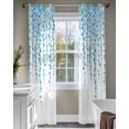 thumbnail image 4 of Blue Polka Dots Sheer Curtains 84 Inch Length 2 Panels Set for Living Room/Bedroom, Watercolor Abstract Art Retro Kitchen Curtains Grommet Semi-Sheer Curtains Drapes Voile Window Treatments 42"x84"x2, 4 of 7