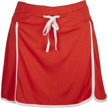 Double Bounce Womens Solid Contrast Trim Skort X-Large Red