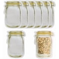 thumbnail image 1 of 20Pcs Mason Jar Zipper Bags Reusable Food Storage Bags Leakproof Mason Jar Food Saver Bags for Camping Picnic, 1 of 7