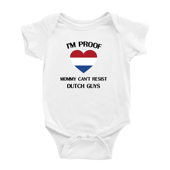I'm Proof Mommy Can't Resist DUTCH Guys Baby Bodysuit Newborn Clothes Outfits (White, 3-6 Months)