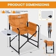thumbnail image 3 of Slsy Oversized Heated Camping Directors Chair,Heavy Duty Outdoor Portable Heating Folding Chair w/Side Table Pocket, Heated Tall Camp Chairs, Makeup Chair, Supports 550lbs (Power Bank not Included), 3 of 8