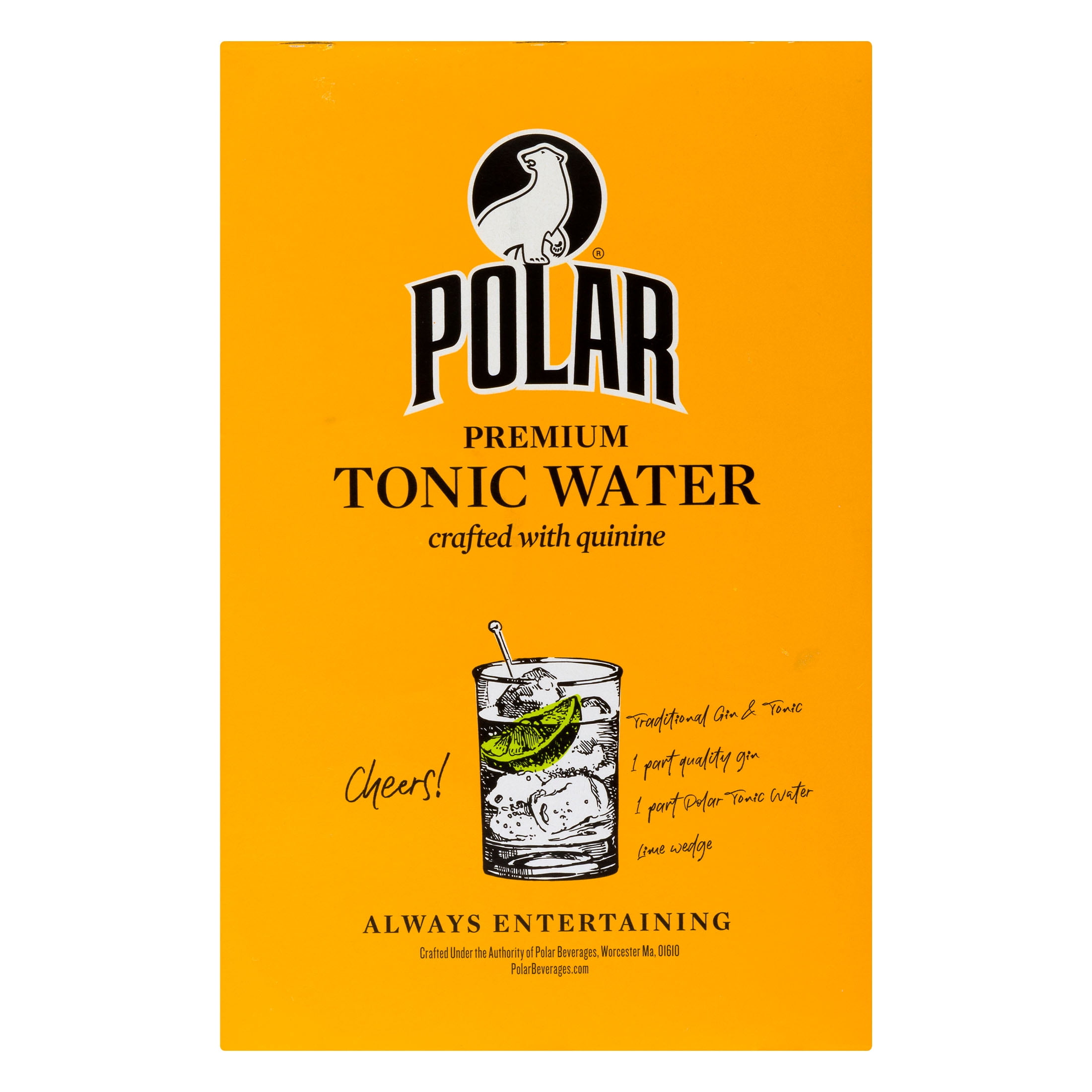(3 pack) Polar Beverages Tonic Water, 7.5 fl oz, 6 Pack of Aluminum Cans, Caffeine Free