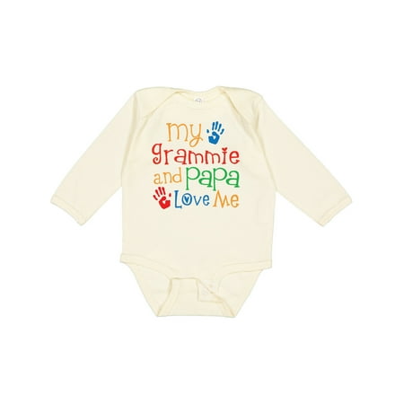 

Inktastic Grammie and Papa Love Me Gift Baby Boy or Baby Girl Long Sleeve Bodysuit
