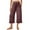 Wine, variant on Olyvenn Womens Capris Pants Wide Leg Summer 2025 Sweatpants Drawstring Loose Lounge Palazzo Casual Crop Trouser with Pocket Black M