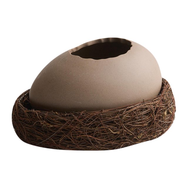 Cuenco con forma de huevo Cuenco para postre con base Cuenco para cereales decorativo multiusos Cuenco para mezclar frutas Pudín Helado Sopa 18 cm x 135 cm