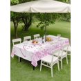 thumbnail image 3 of Outdoor Tablecloth with Umbrella Hole and Zipper, Pink Merry Christmas Rectangle Table Cloth 54x80 Inch Waterproof Tablecloth, Winter Snowflake Xmas Aesthetic Picnic Table Cover for Patio Camping, 3 of 7