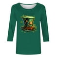 thumbnail image 5 of Zedker St Patricks Day Shirt Women 2026 Casual Plus Size 3/4 Sleeve Irish Clover Shirts Funny Saint Patrick's Tunic Tops, 5 of 6