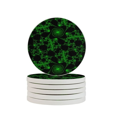 

Circular Drink Coasters Set Green-Spiral- Beautiful Home Decor Diatomite Heat-Resistant Diatomite Protect Table Countertop