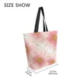 thumbnail image 4 of Open Top Canvas Tote Bag with Zipper Reusable Shopping Bag 13.5x15" Roomy Carryall Light Pink Daisies, 4 of 9