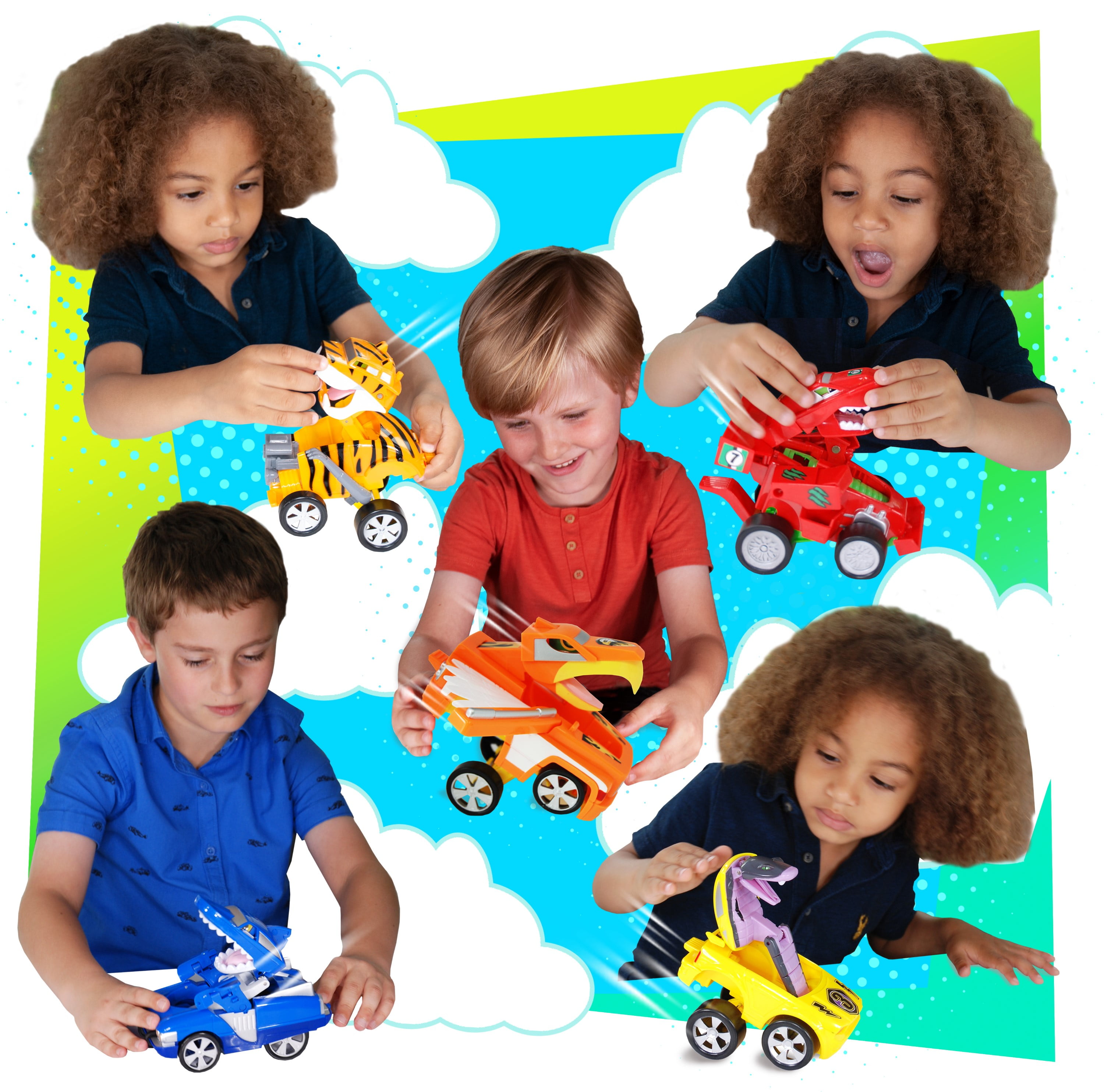 Convertimal Cars - Eagle from Deluxebase. Eagle Transformer Car Toy. 2-in-1 Car Toy to Eagle Toy for Children. Great Gifts for Kids and Kids Party Favors.