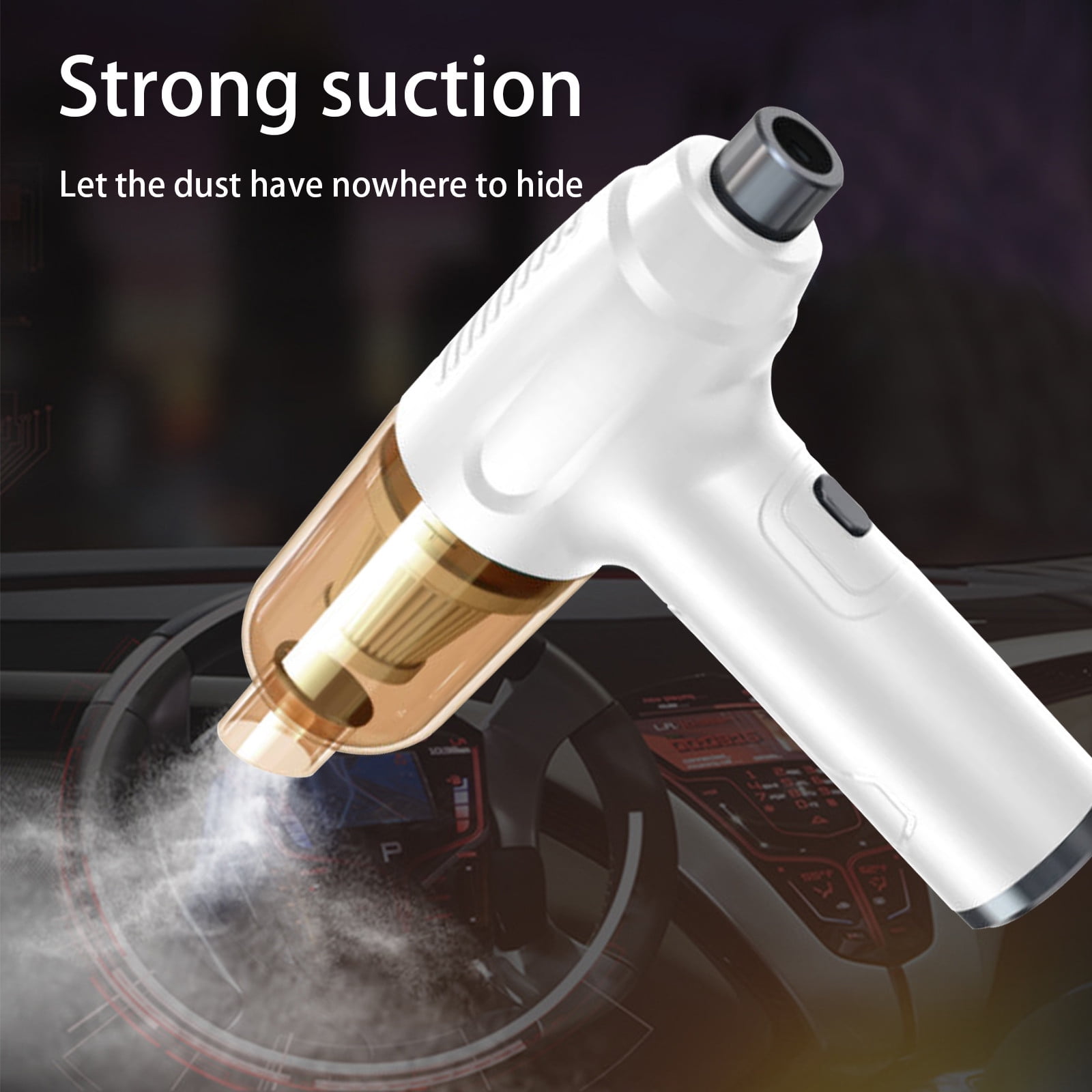 WWV 3-in-1 Cordless Vacuum Blower Compressed Air Duster for PC Keyboard Car Cleaning 6000mAh Battery 2 Modes USB Charging White Black